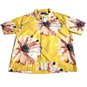 Abercrombie & Fitch Yellow Floral Casual Button Down Shirt